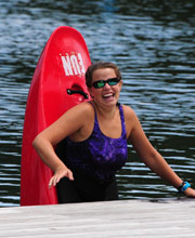 A waterfront staffer at Camp Greystone for Girls