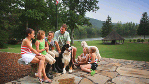 Jimboy visits with Greystone campers